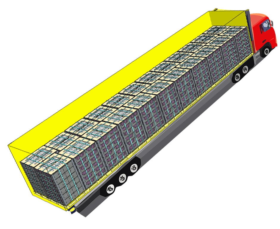 Infographic showing logistic truck loading