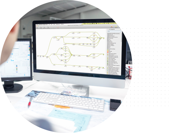 Screen of the computer displaying Automation Engine