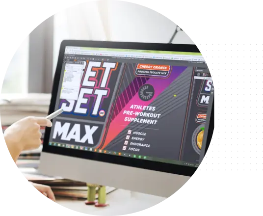 Photo of monitor with JetSet artwork