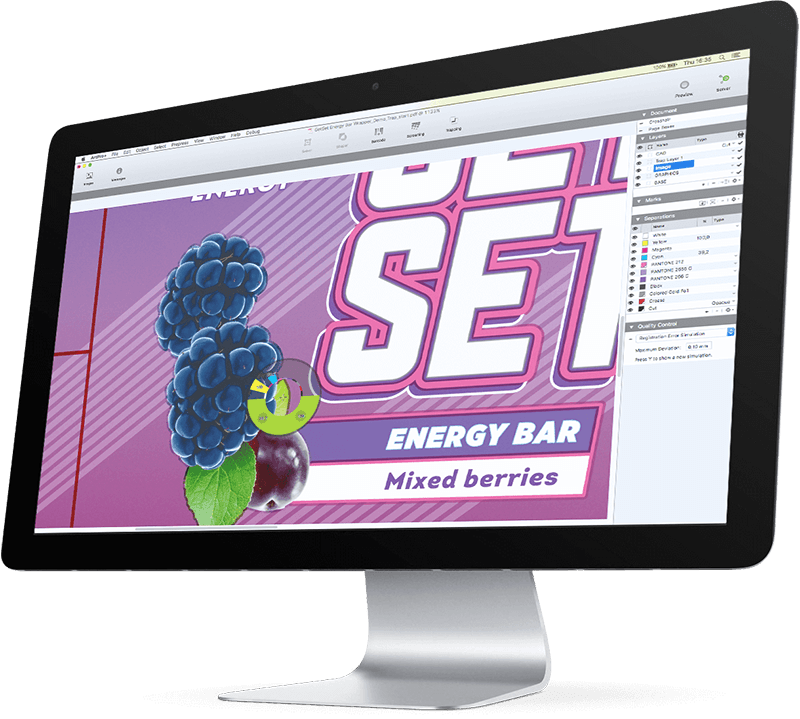 Artpro+ plus running on a monitor