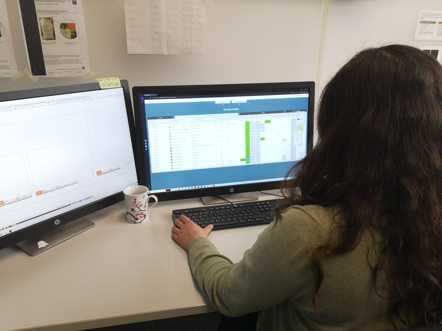 photo of a woman at a computer using WebCenter