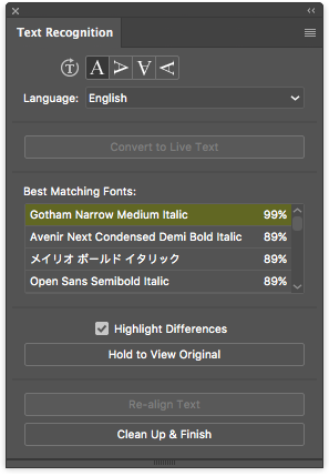 Screenshot of Deskpack Text Recognition Font Recognition