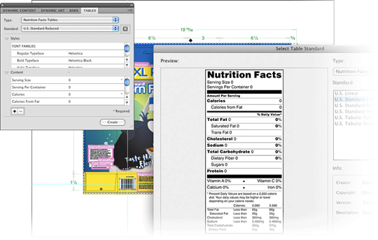 screenshot of nutrition facts on a label